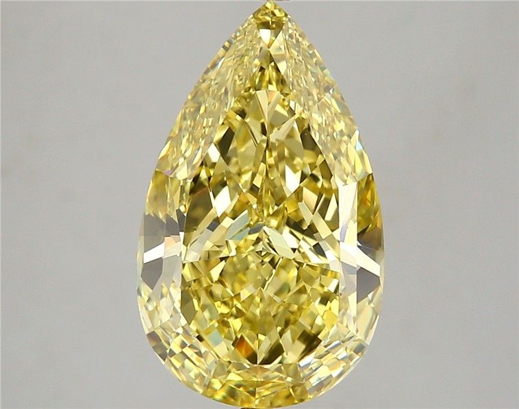 Pear 4.05ct Fancy Deep Yellow VS1 EX VG